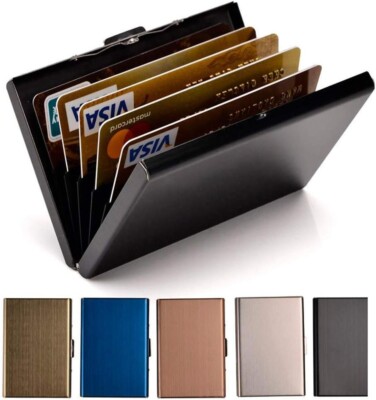 ''#1 Porta Tarjetas De Credito Tarjetero Presentacion Nuevo Metal Acero Inox RFID