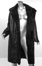 Vince Womens Oversized Black Shearling Fur Lined Long Open Coat Jacket Xs New