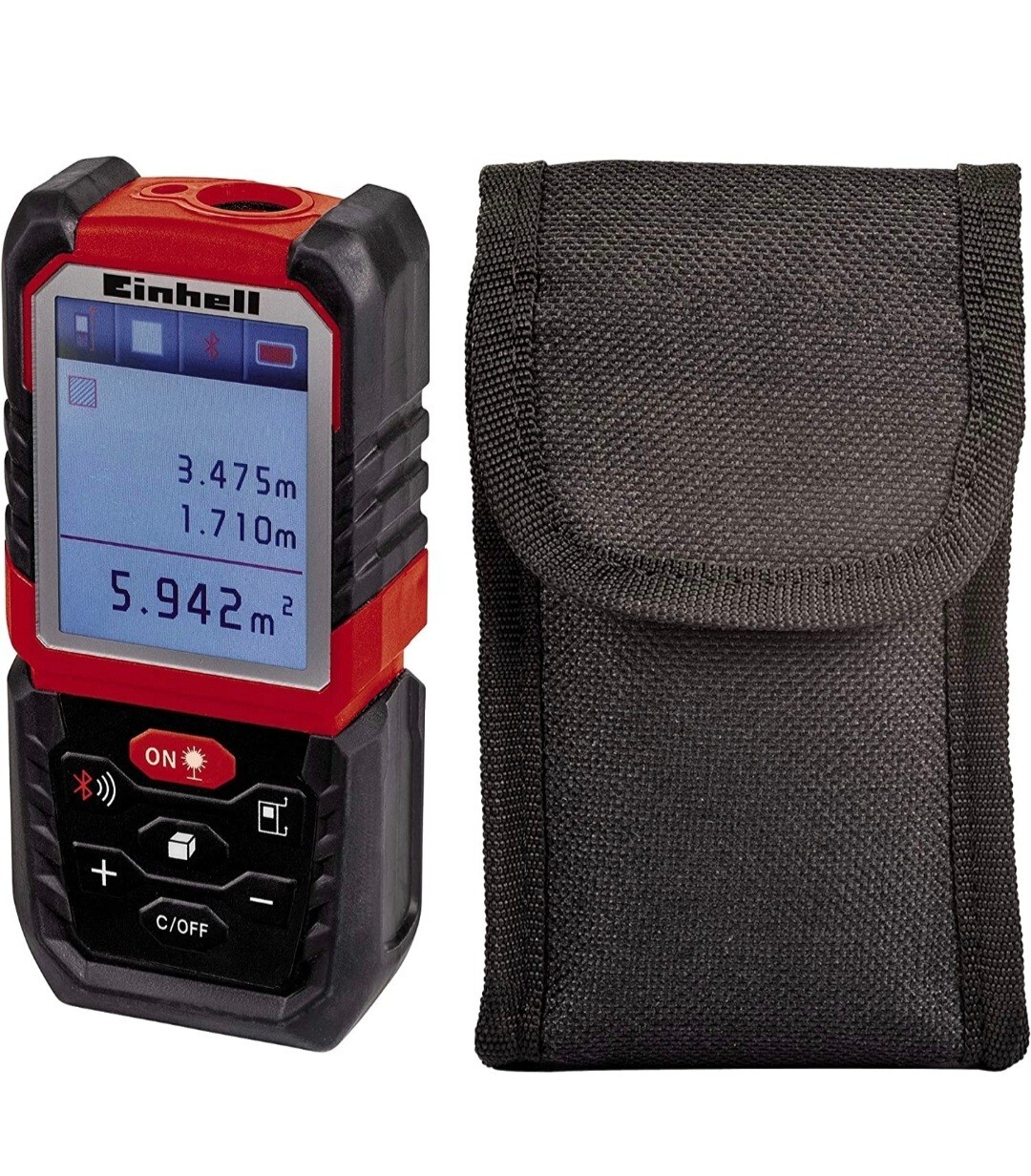 Misuratore di distanza laser Metro Puntatore digitale 60Mt bluetooth App Einhell