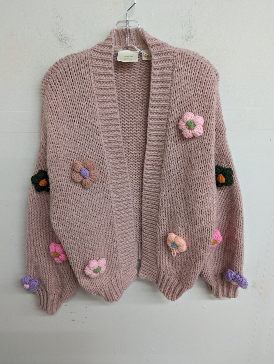 Anthropologie Maeve Women's The Susannah 3D Flower Cardigan Anthropologie Maeve Women's The Susannah 3D Flower Cardigan