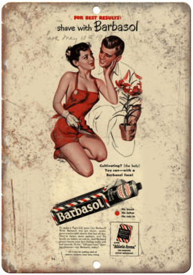 1949 Barbasol Shaving Cream Vintage Ad 12'' x 9'' Reproduction Metal Sign ZF85