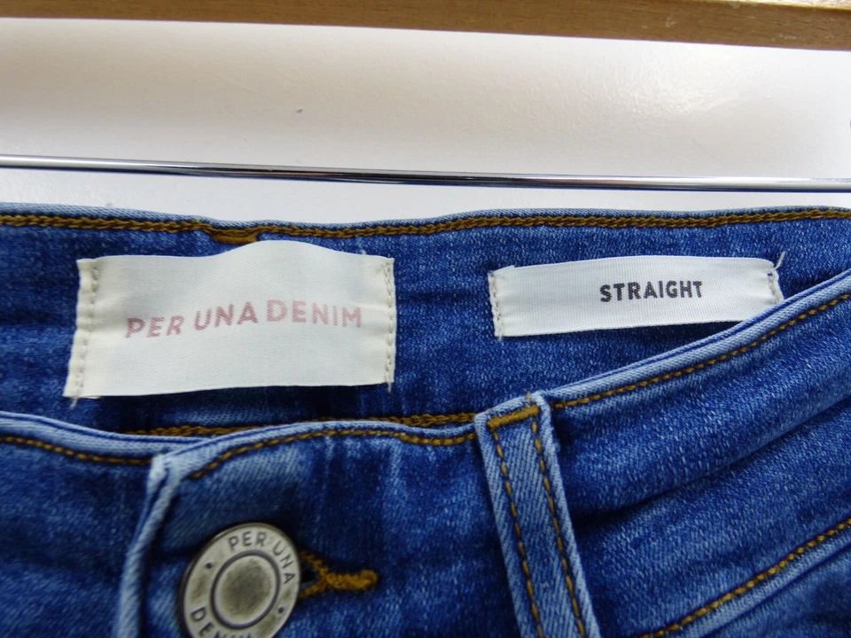 Ladies Per Una Denim blue straight jeans size 10 - Image 3 of 4