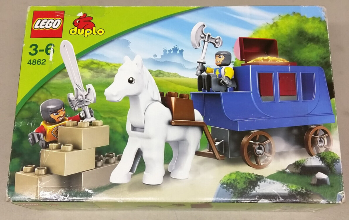 LEGO Duplo Castle 4862 Ambush NEW! RARE! Knight Horse Carriage Gold ...