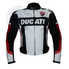 Mens Ducati Motorbike Leather Coat Motorcycle Bikers Racing Sport Jacket MotoGP