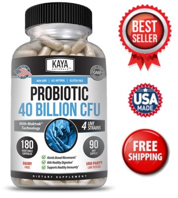 Probiotic 40 Billion CFU 180ct Digestive Gut Immune Health Gas Bloating Relief