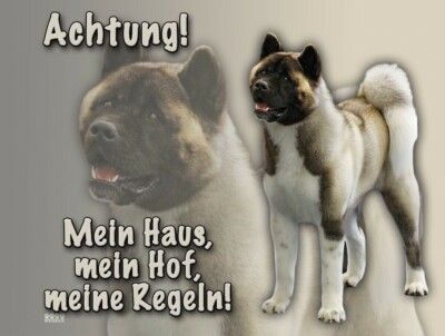 AMERICAN AKITA Hundewarnschild SCHILD Metallschild Alu-Dibond Hundeschild NEU #2