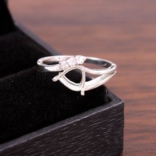 925 Sterling Silver Jewelry Semi Mount Ring Stone Setting Size 6X6 MM Pear Shape