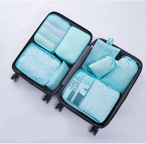 8-teiliges Reisegepäck Organizer Set Koffer Aufbewahrung Taschen Kleidung Packwürfel - Bild 12 von 29