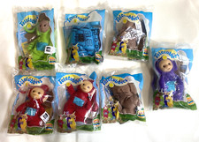 1999 Vintage Burger King 5" Teletubbies Clip-On Stuffed Plush Toy Set of 7