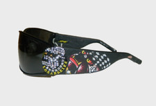 New Ed Hardy EHS 018 LA Bull Dog Black Sunglasses MSRP 276