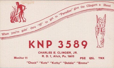 postcard Charles Chuck Kate Kathy Debbie Emma Clinger 1960s Aitch Pennsylvania