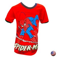 NWT SPIDER-MAN SUPERHEROE AVENGERS KIDS SHORT SLEEVE CHILDREN CREW NECK T-SHIRT