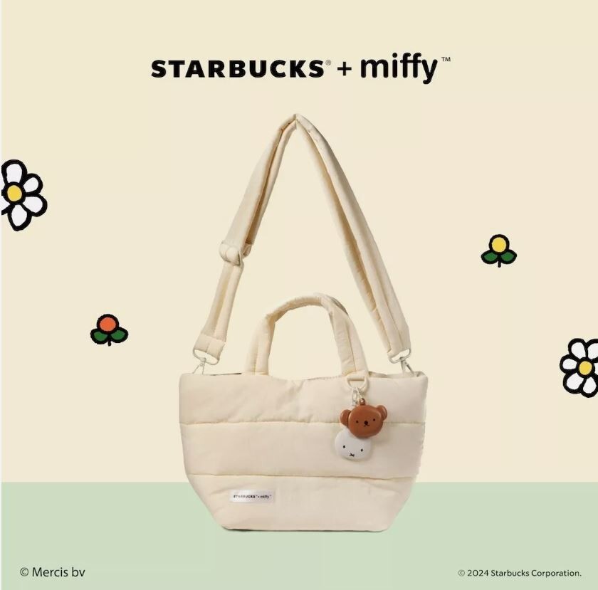 Starbucks Miffy Ivory Puffer Tote Bag 12