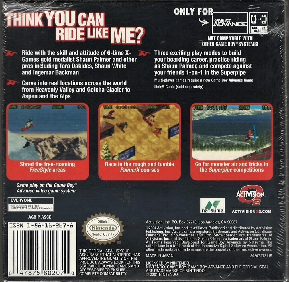 GBA Shaun Palmer Pro Snowboarder 北米版 未開封 Shaun Palmer's Pro Snowboarder Nintendo Game Boy Color GBC