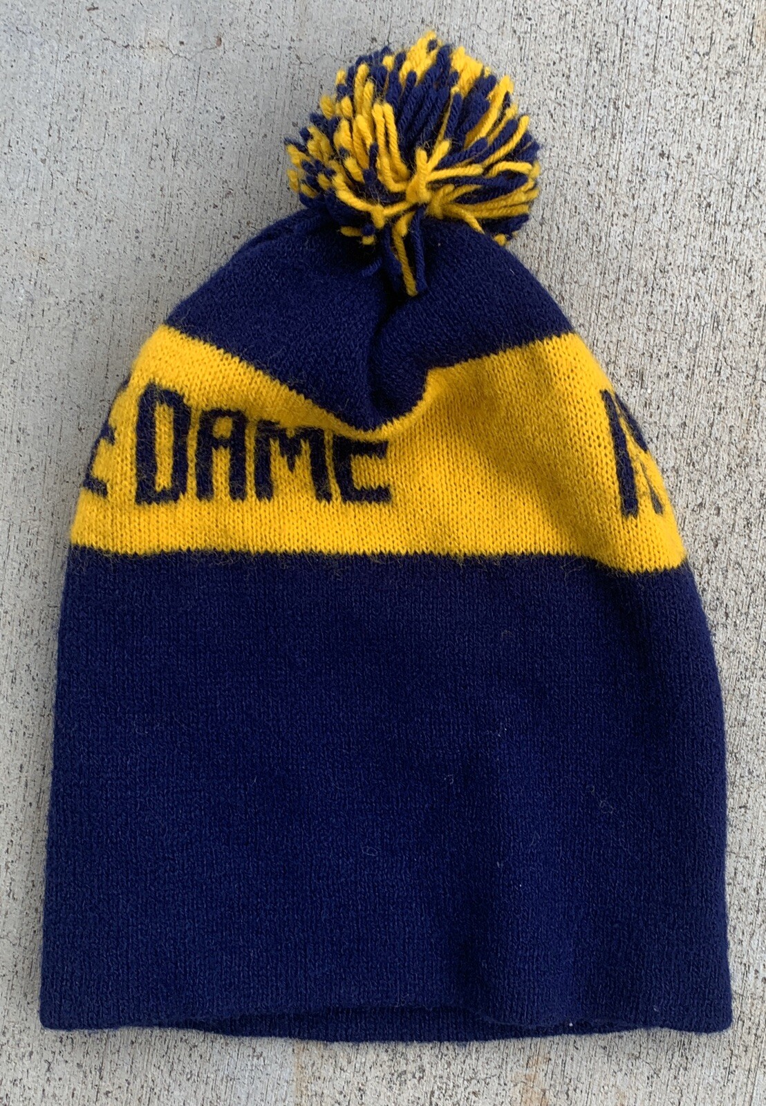 Vintage NOTRE DAME IRISH Beanie Hat Pom Pom Cap Acrylic eBay