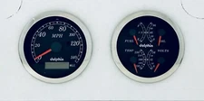 5" GPS BLACK GAUGE SET QUAD STYLE STREET ROD HOT ROD, UNIVERSAL