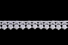 Unotrim 0.75" Ivory & White Small Daisy Flower Venice Floral Lace Trim by Yard