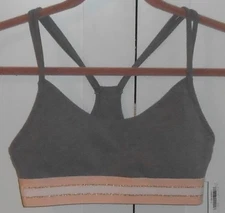  WOMAN'S OLD NAVY ACTIVE GRAY LIGHT SUPPORT SPORTS BRA - SIZE LARGE
