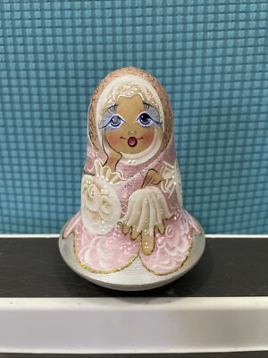 Russian NEVALYASHKAS Princess Roly Poly Doll Chime Wobble Bell Hand Painted