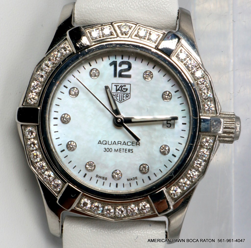 Tag Heuer Aquaracer WAF1416.BA0823 DIAMOND Bezel PEARL Ladies