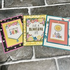 Lot Of 3 Encouragement Handmade Greeting Cards, 3 Pack, Blank Card, Envelopes