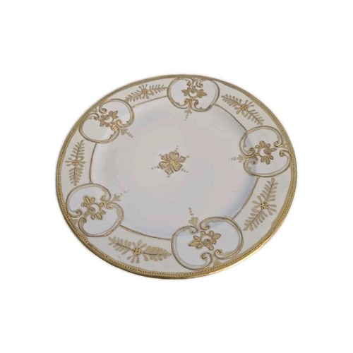 Vintage Nippon 7.5" Inch Handpainted Raised Gold Floral Salad Dessert Plate - Picture 1 of 10