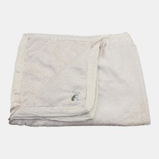 Little Giraffe at Home Luxe Throw Blanket Beige Light Baby Pink Satin Trim 45x59