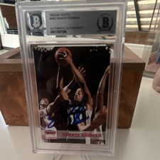 Hoops 1993-94 SkyBox Dennis Rodman #405 Autograph Beckett Authenticated Pistons
