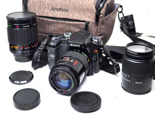 Sony Alpha A100 10.2MP DSLR Camera 18-70mm 70-210mm 500mm Lenses