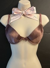 NWT 34C Victoria  s Secret BRONZE Second Skin Satin MIRACLE BRA 1990  s Gold Crown