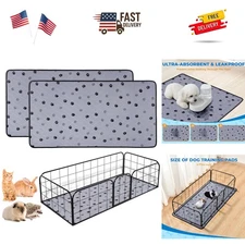 Non-Slip Washable Pee Pads for Dogs, 2 Pack 24"x47" Guinea Pig Cage Liner Ult...
