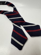 J.Crew Mens Bow Tie Wool Silk Self Tie Made in USA Repp Striped Navy Patriotic