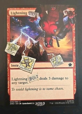 Lightning Bolt (042) Secret Lair Drop MTG Regular Near Mint (Deadpool)