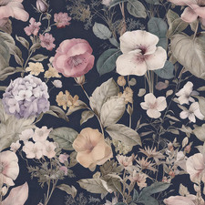 Vintage Floral Peel and Stick Wallpaper Floral Contact Paper 16.9" x 118.1" Dark