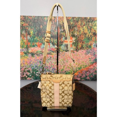 NWT Coach Signature Monogram Stripe Crossbody Swingpack