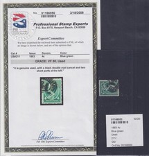 USA Scott 211 VF PSE Rated 80 VF Used 1883 4¢ Andrew Jackson Bank Note Issue