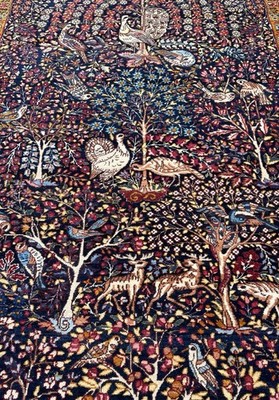 Cir 1910 s FINE ANTIQUE KIRMAN TREE OF LIFE RUG 5x8.8 VEGETABLE DYE RAWAR
