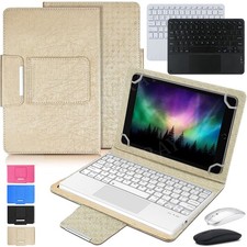 Universal Touchpad Keyboard Leather Case Mouse For 10