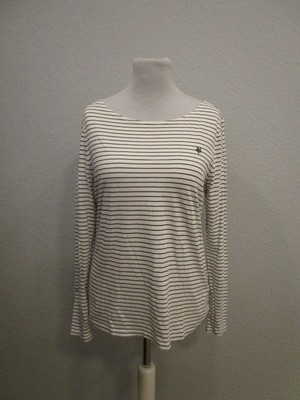 Marc O'Polo Strickshirt Langarm gestreift weiß schwarz Gr.40 (A34-75)