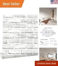 White Gray Peel and Stick 3D Brick Wallpaper | Easy Removable Contact Paper