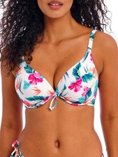 Freya Palm Paradise Underwired Low Plunge Bikini Top Print Plunge Swim Swimwear