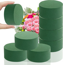 6 Pcs Round Floral Foam Blocks,3 in Green Wet Dry Florist Foam Circles,Artificia