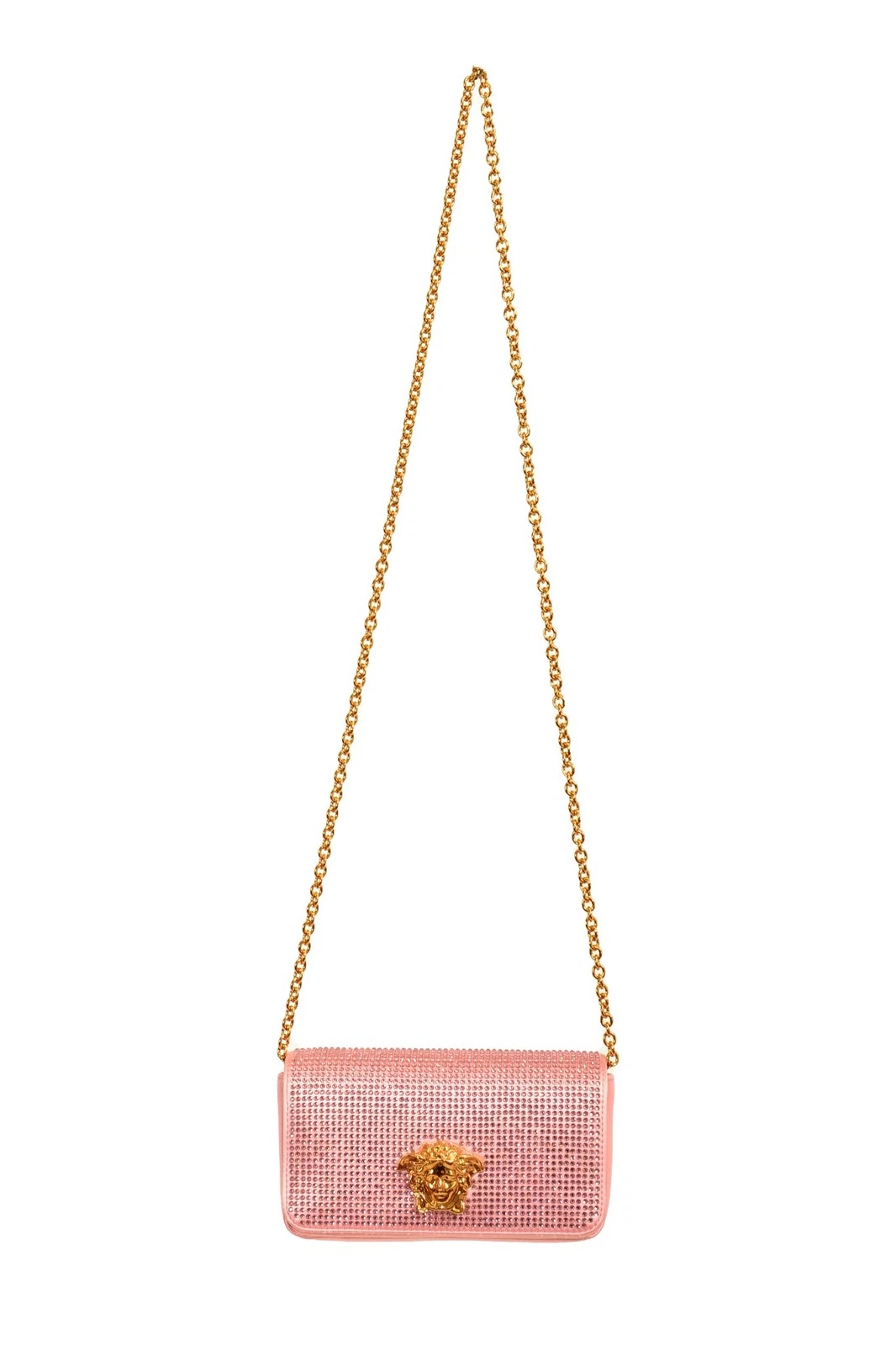 Versace — Versace Pink Strass Gold Medusa Mini Shoulder Bag