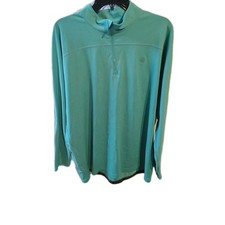 Coolibar Shirt Men XL Teal Nocona 1/4 Zip Rash Guard Outdoor Surf Hiking UPF 50