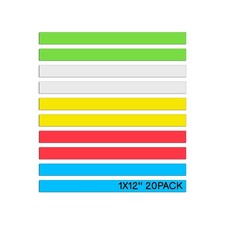 Dry Erase Magnetic Strips 1'' 12'' 20 Pcs, 5 Colors Reusable Magnetic Tape,...