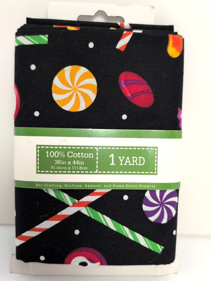 Halloween Candy Multicolor 100% Cotton Fabric 1 Yard 36" x 44" Davids Textiles - Image 3 of 4