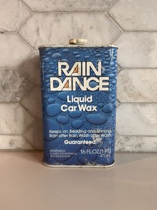 Vintage Original RAIN DANCE Liquid Car Wax 16 Oz Can Used About 80% Full NOS