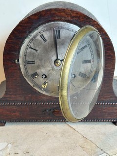 MADE IN ENGLAND CLOCK MOVEMENT with BEZEL & GLASS GOOD MAINSPRINGS wants to run