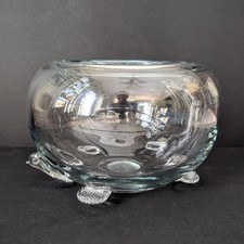 Clear Glass Bowl for Terrarium Fish or Turtles with Turtle Head Feet