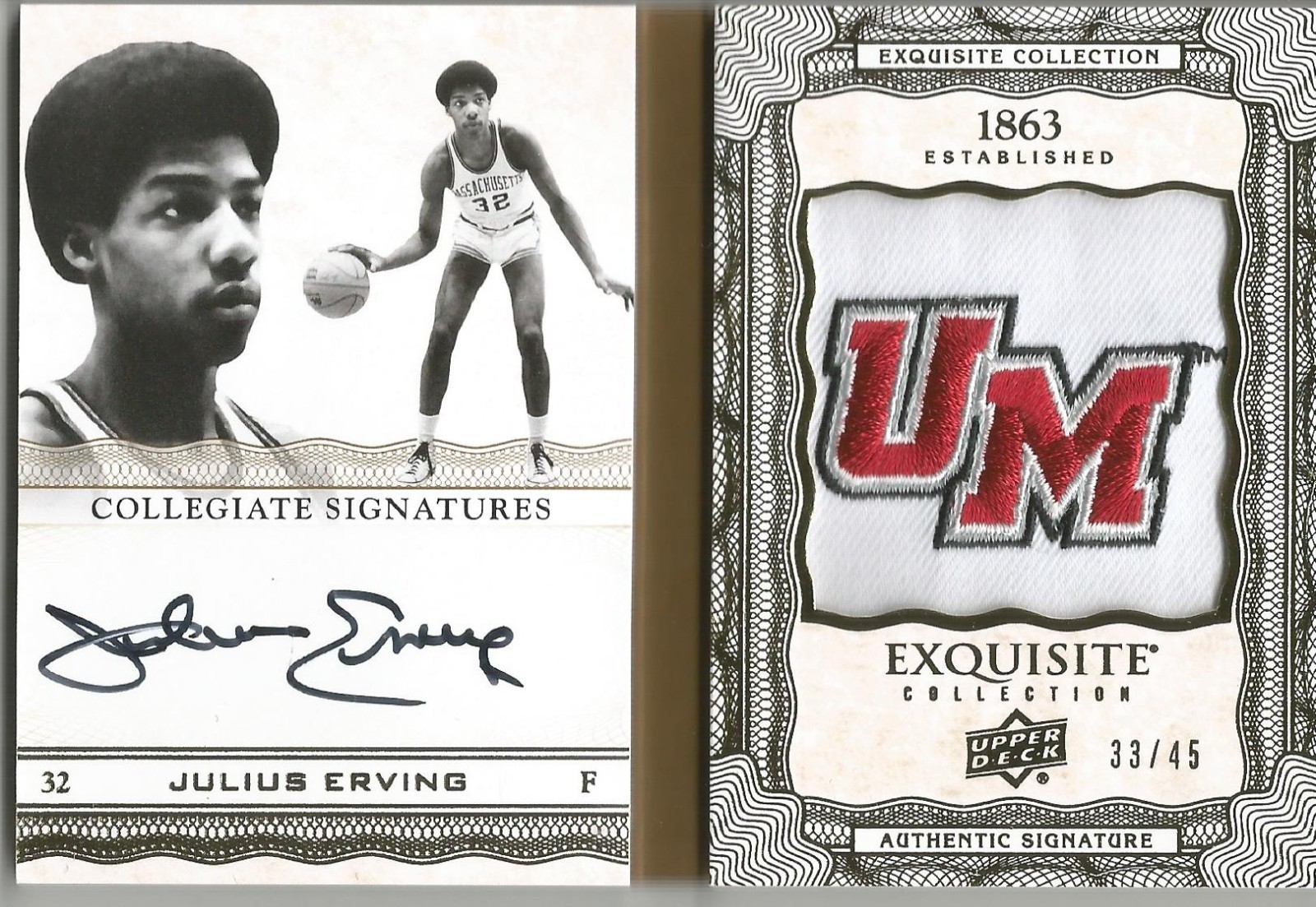 Julius Erving 2012/13 Exquisite Collection Autograph Booklet Logo Patch #33/45